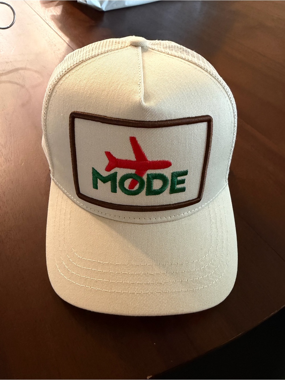 Soulbyrd Beige Trucker Hat with Red Plane Patch